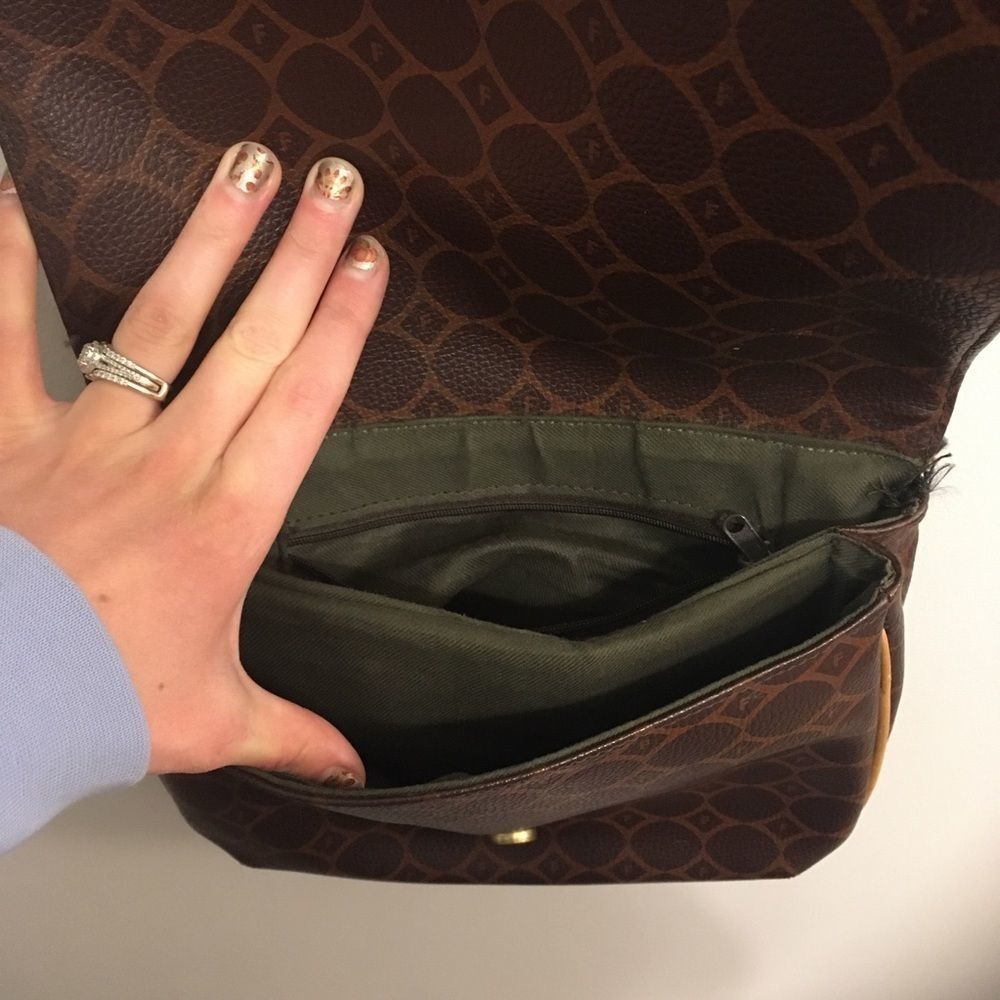 Fossil Geometric Brown Tan Crossbody Bag - Picture 6 of 7